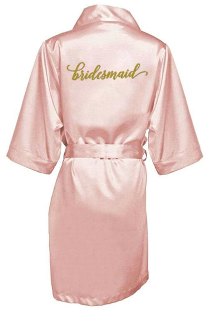Rose Gold Bride Gown Satin Robe Bachelorette Party