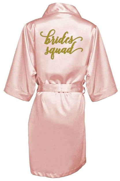 Rose Gold Bride Gown Satin Robe Bachelorette Party