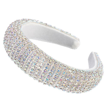 Glitzy Luxury Rhinestone Headband Padded Hairband