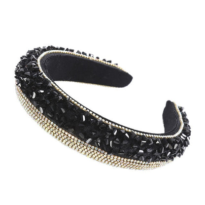 Glitzy Luxury Rhinestone Headband Padded Hairband