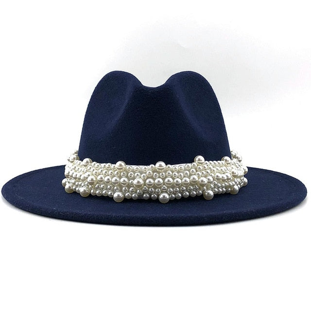Wool Jazz Fedora Hat with Ribbon Belt