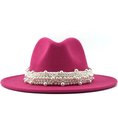 Wool Jazz Fedora Hat with Ribbon Belt