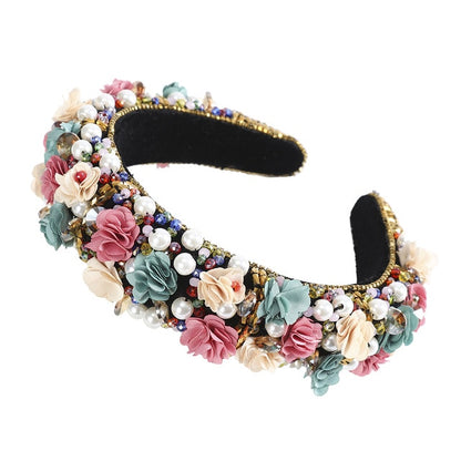 Rainbow Bejeweled Padded Headband
