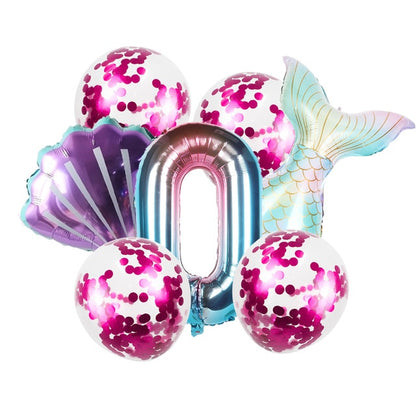 8pcs Mermaid Birthday Party Balloon Decoration
