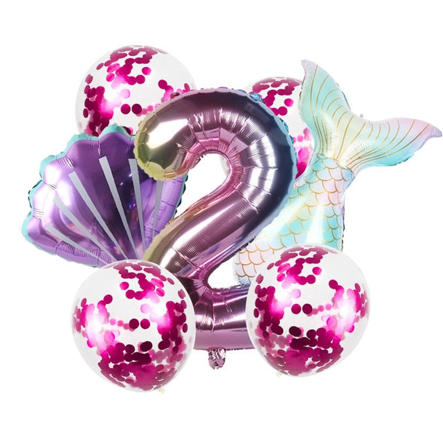 8pcs Mermaid Birthday Party Balloon Decoration