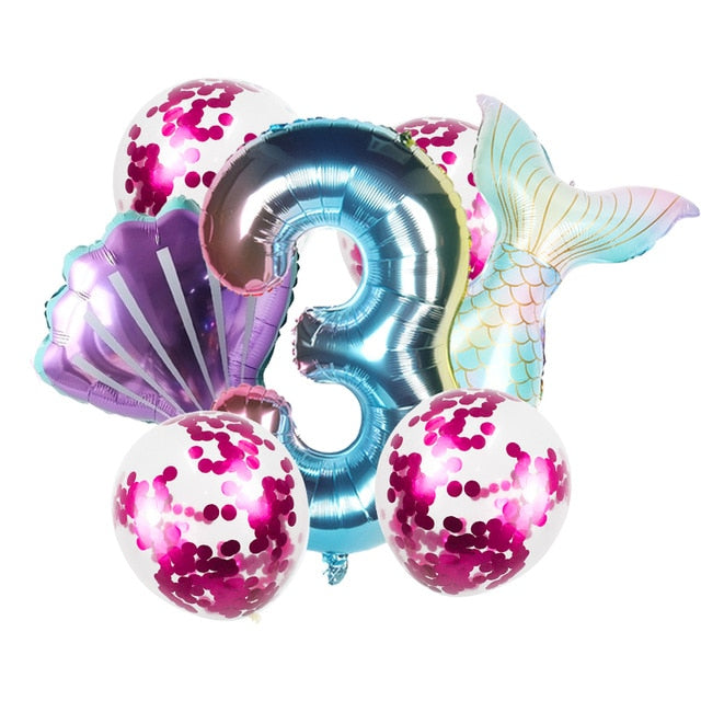 8pcs Mermaid Birthday Party Balloon Decoration