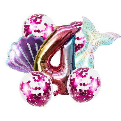 8pcs Mermaid Birthday Party Balloon Decoration