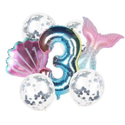 8pcs Mermaid Birthday Party Balloon Decoration
