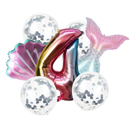 8pcs Mermaid Birthday Party Balloon Decoration
