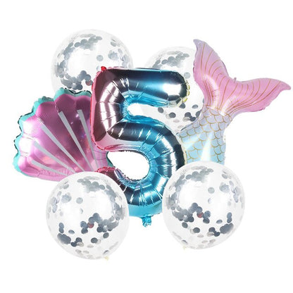 8pcs Mermaid Birthday Party Balloon Decoration