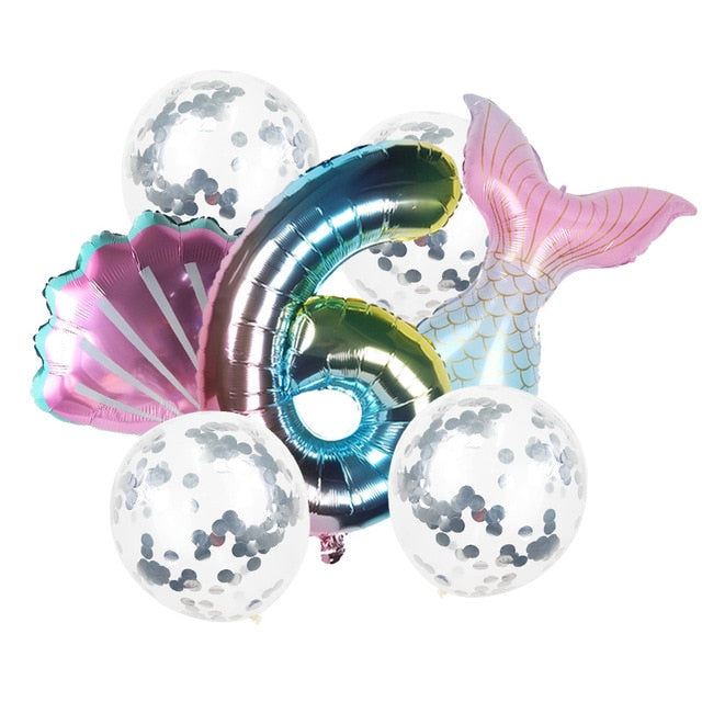 8pcs Mermaid Birthday Party Balloon Decoration