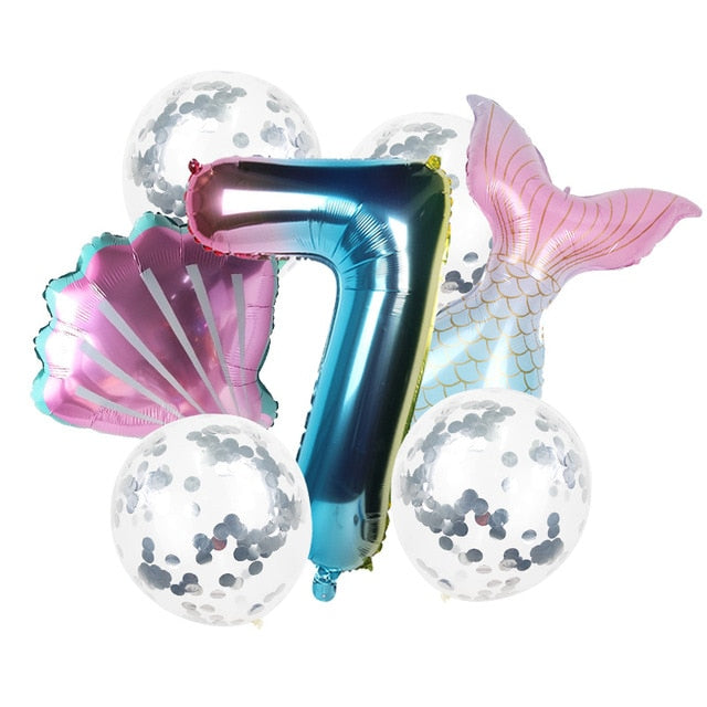 8pcs Mermaid Birthday Party Balloon Decoration