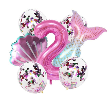 8pcs Mermaid Birthday Party Balloon Decoration
