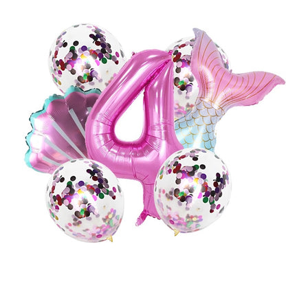 8pcs Mermaid Birthday Party Balloon Decoration