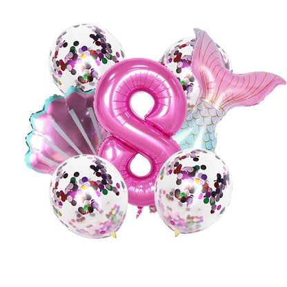 8pcs Mermaid Birthday Party Balloon Decoration