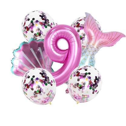 8pcs Mermaid Birthday Party Balloon Decoration