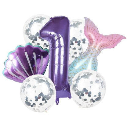 8pcs Mermaid Birthday Party Balloon Decoration