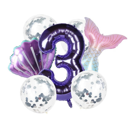 8pcs Mermaid Birthday Party Balloon Decoration