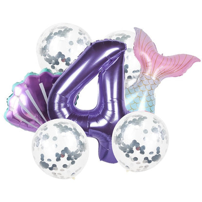 8pcs Mermaid Birthday Party Balloon Decoration