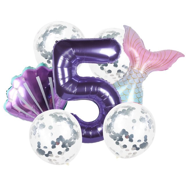 8pcs Mermaid Birthday Party Balloon Decoration