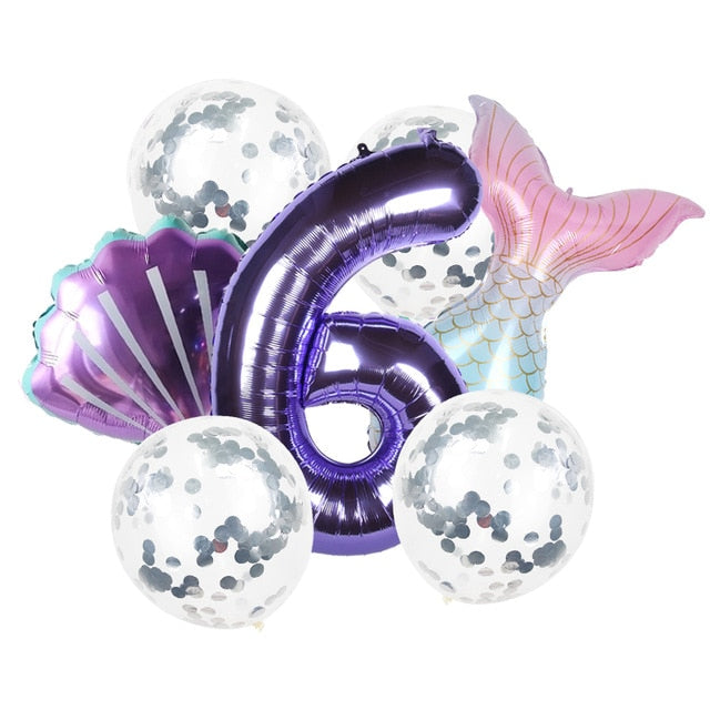 8pcs Mermaid Birthday Party Balloon Decoration