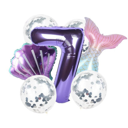 8pcs Mermaid Birthday Party Balloon Decoration