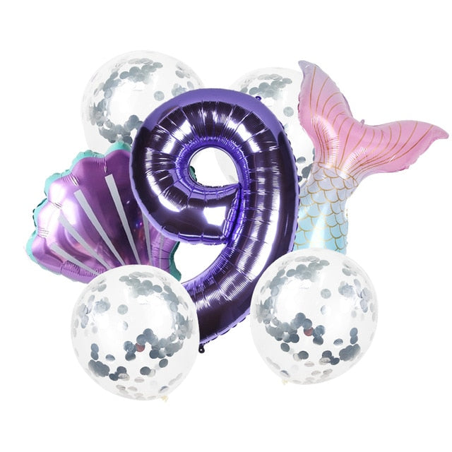 8pcs Mermaid Birthday Party Balloon Decoration