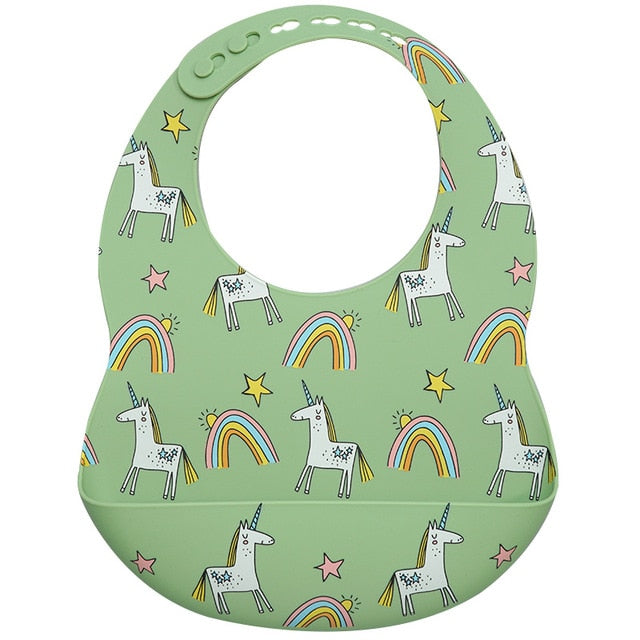 Carton Silicone Waterproof Baby Feeding Bib