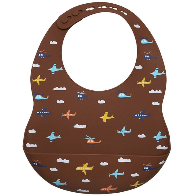 Carton Silicone Waterproof Baby Feeding Bib