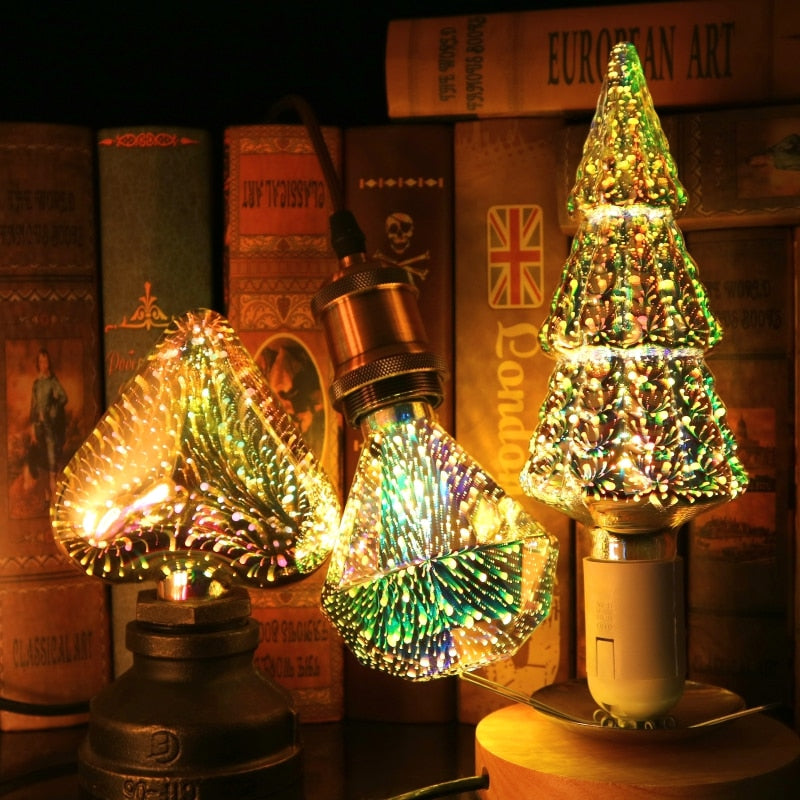 3D LED Light Bulb Fireworks Holiday Decor