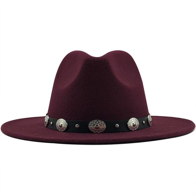 British Style Fedora Hat with Removable Belt