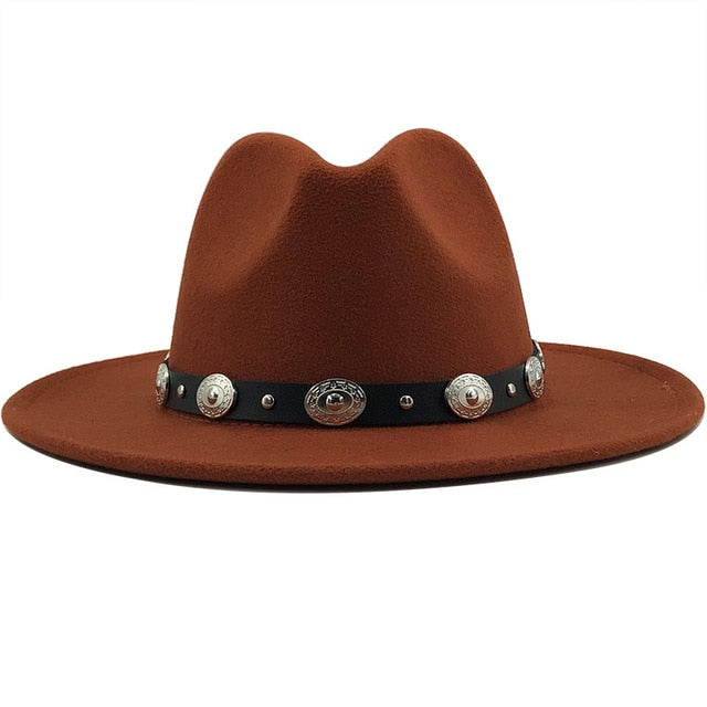 British Style Fedora Hat with Removable Belt