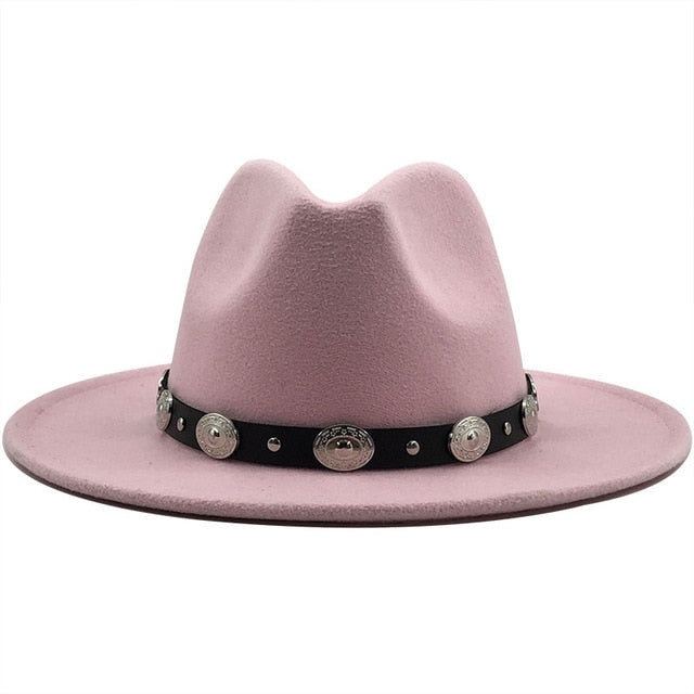 British Style Fedora Hat with Removable Belt