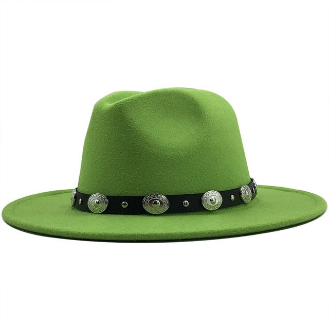 British Style Fedora Hat with Removable Belt