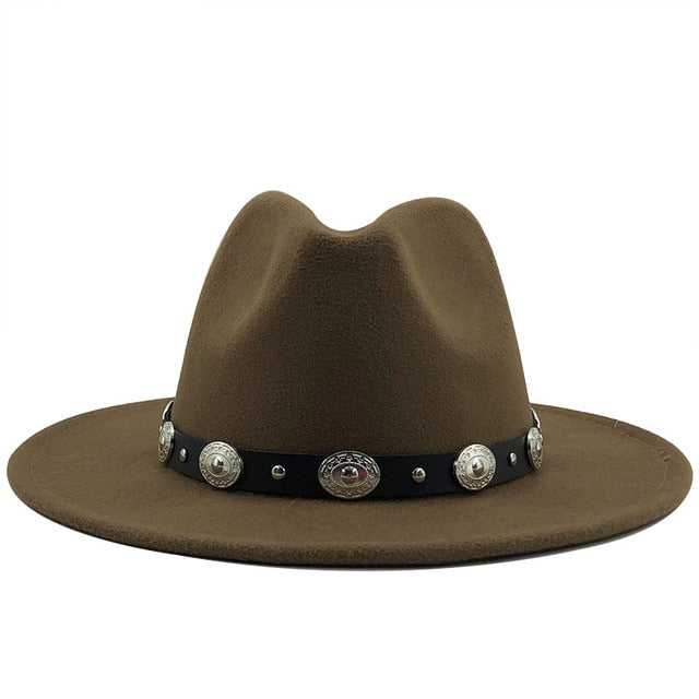 British Style Fedora Hat with Removable Belt