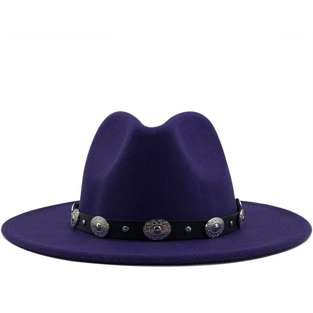 British Style Fedora Hat with Removable Belt