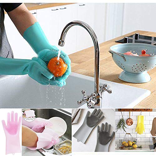 Magic Silicone Dishwashing Scrubber Gloves