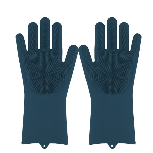 Magic Silicone Dishwashing Scrubber Gloves