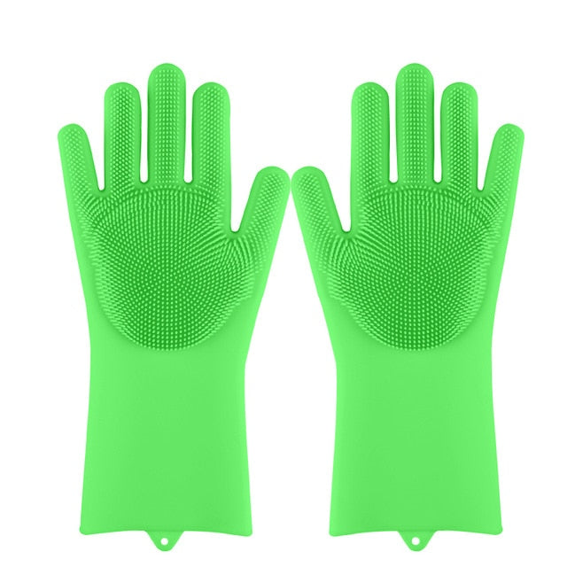 Magic Silicone Dishwashing Scrubber Gloves