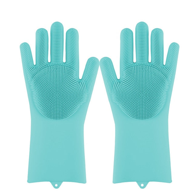 Magic Silicone Dishwashing Scrubber Gloves