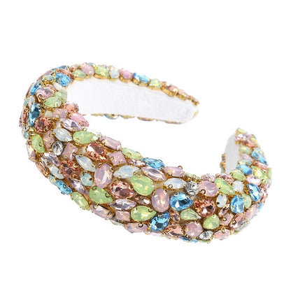 Glitzy Luxury Rhinestone Headband Padded Hairband