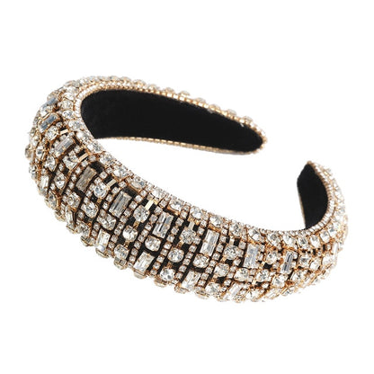 Glitzy Luxury Rhinestone Headband Padded Hairband