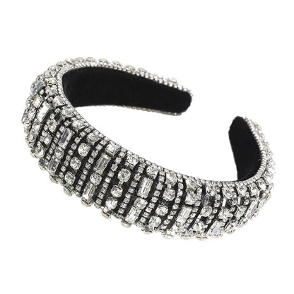 Glitzy Luxury Rhinestone Headband Padded Hairband
