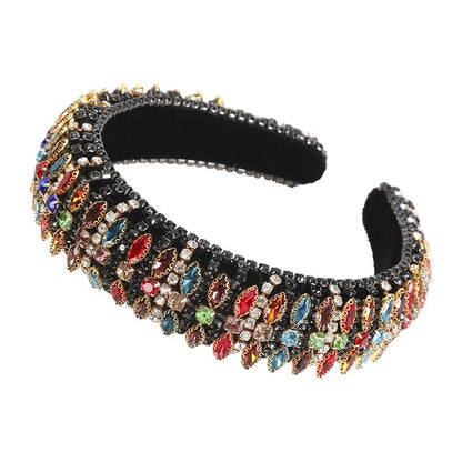 Glitzy Luxury Rhinestone Headband Padded Hairband