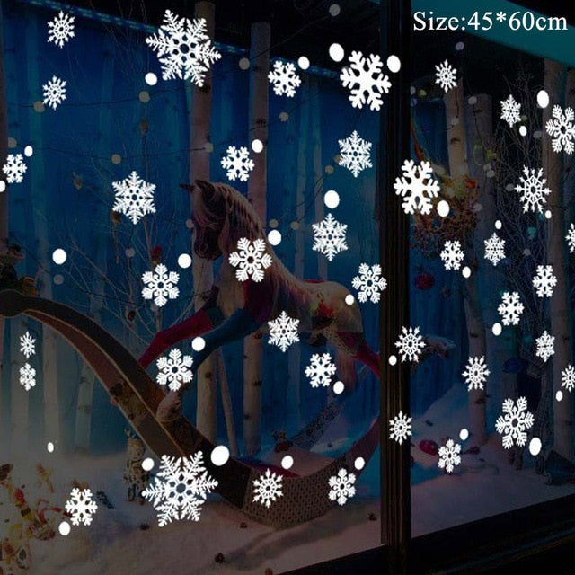 Christmas Removable Window Stickers Snowflake Reindeer