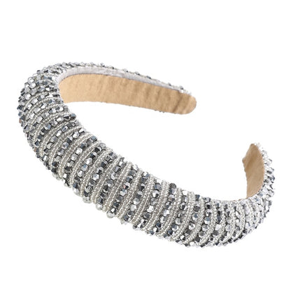 Glitzy Luxury Rhinestone Headband Padded Hairband