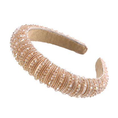 Glitzy Luxury Rhinestone Headband Padded Hairband