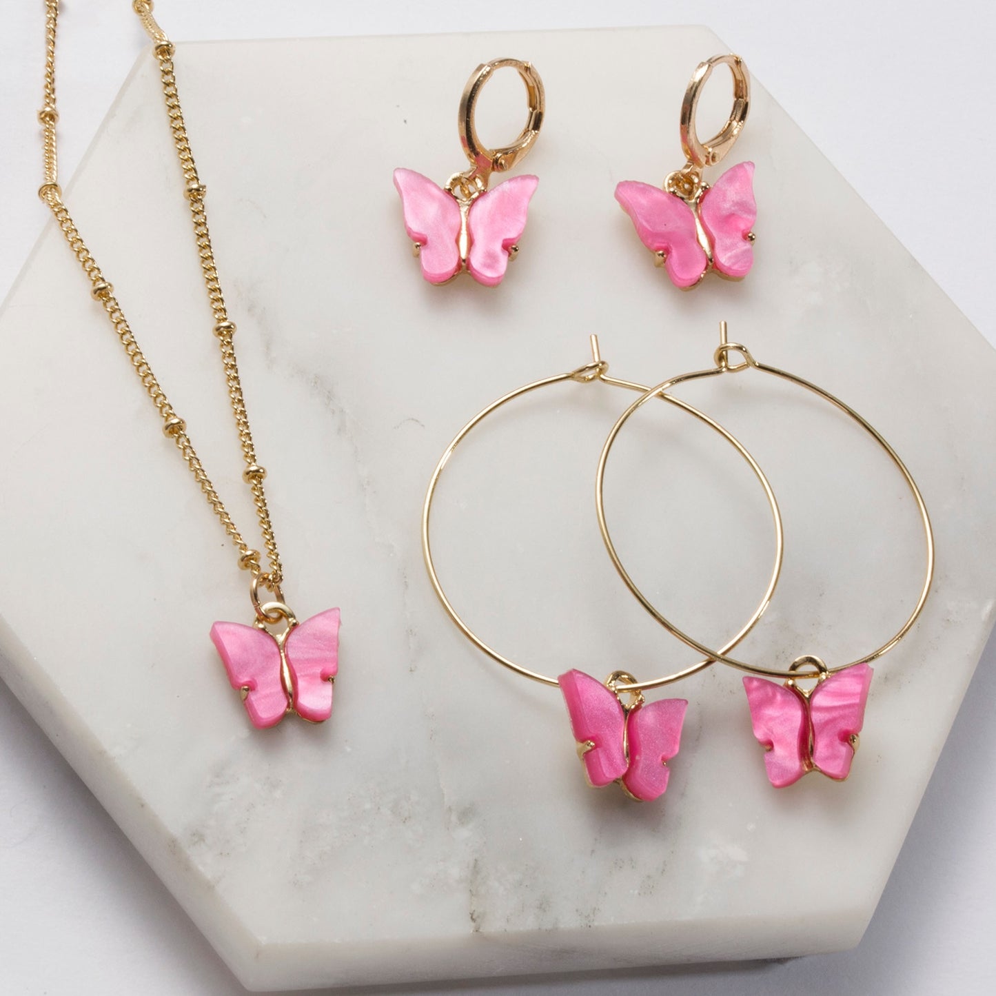 Butterfly Jewelry Earrings and Necklace Set