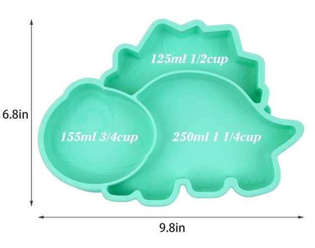 Silicone Baby Dinosaur Suction Plate