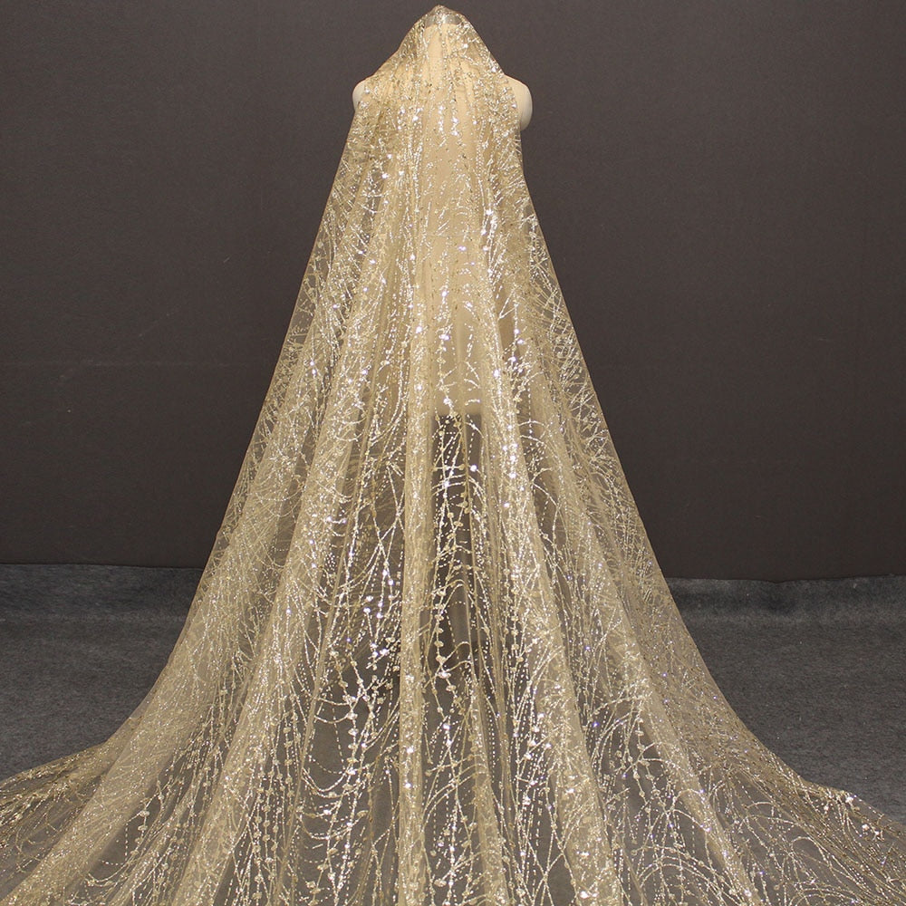 Luxury Sparkling Champagne Wedding Veil 3M Long